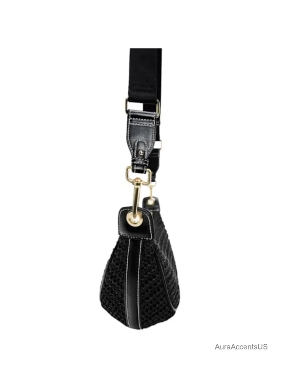 Straw Crescent Woven Hobo Crossbody Bag with Adjustable Strap